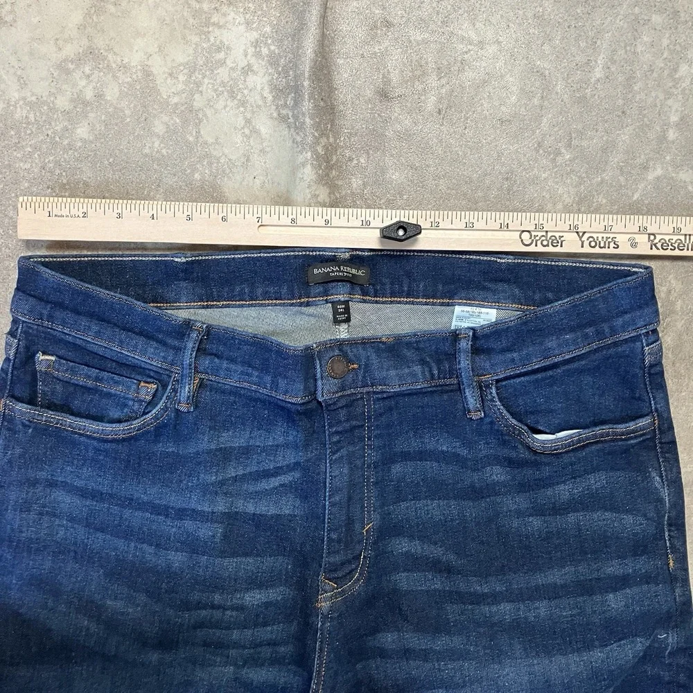 Banana Republic Jeans Mens Sz 40 X 34 Blue Tapered Fit Athletic Lux Parkour Wash